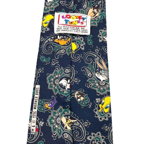 Looney Tunes Mania Character Tie Vintage 1996 Neck Tie Warner Brothers VTG 56" - Picture 8 of 9